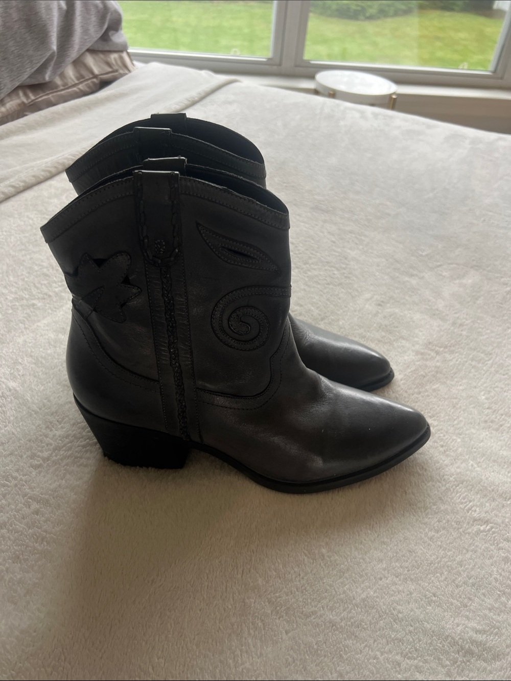 Carlos by Carlos Santana Black Western-Inspired Heeled Ankle Boots